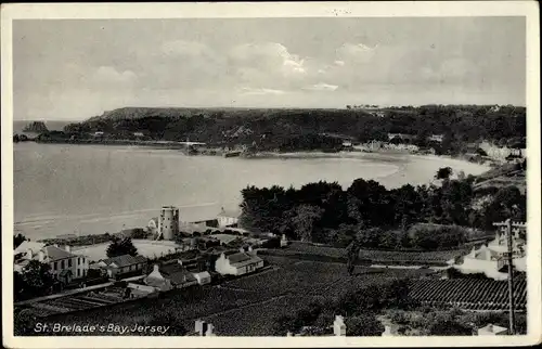 Ak Saint Brélade Jersey Kanalinseln, Bay, total view