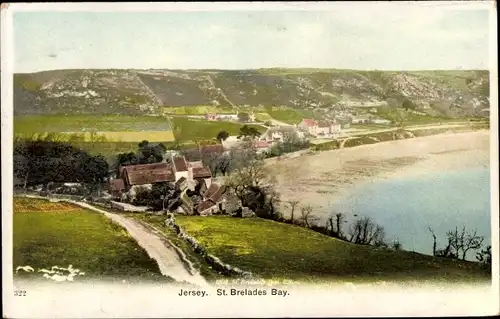 Ak Saint Brélade Jersey Kanalinseln, Baie, Vue générale