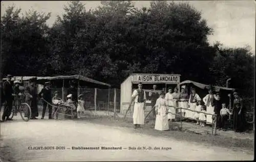 Ak Clichy sous Bois Seine Saint Denis, Etablissement Blanchard, Bois de N. D. des Anges