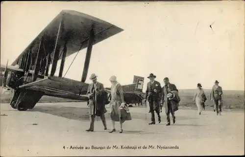 Ak Bourget Seine Saint Denis, Arrivee de Mr. Krishnaji et de Mr. Nytiananda