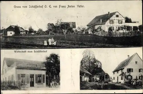 Ak Colmar Kolmar Elsass Haut Rhin, Schäfferhof O. E. von Franz Anton Vetter, Wirtschaft, Hof