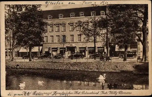 Ak Düsseldorf am Rhein, Hotel Zweibrücker Hof, Königsallee 92, Autos