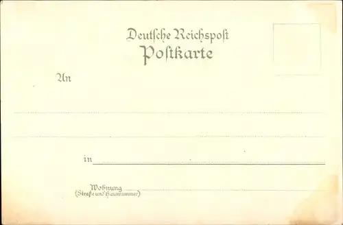 Litho Rheine in Nordrhein Westfalen, Postamt, Markt, Kriegerdenkmal, Steueramt
