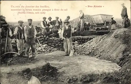 Ak Alise Sainte Reine , Pro Alesia, Ausgrabungsstätte, Römische Überreste, Chantier des fouilles