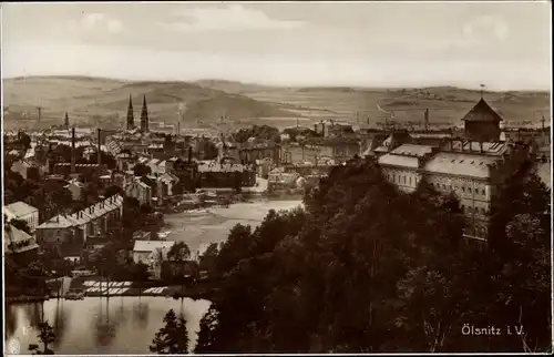 Ak Oelsnitz Vogtland, Panorama vom Ort