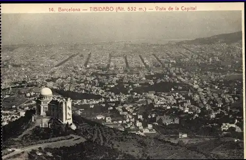 Ak Barcelona Katalonien, Tibidabo, Vista de la Capital