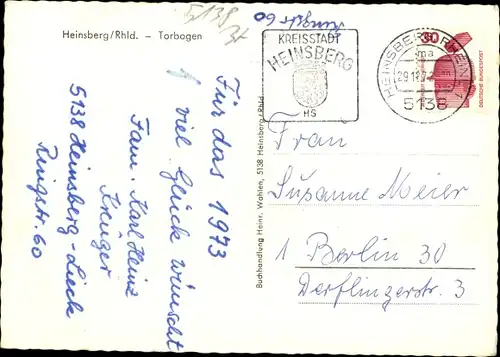 Ak Heinsberg in Nordrhein Westfalen, Torbogen, Heimathaus