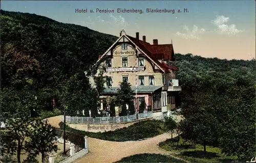 Ak Blankenburg Harz, Hotel Pension Eichenberg, Inh. A. Rost