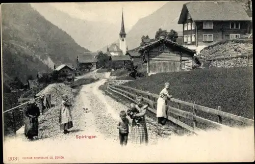 Ak Spiringen Kt. Uri Schweiz, Ortseingang