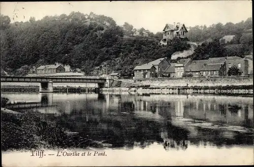 Ak Tilff Esneux Wallonien Lüttich, L'Ourthe et le Pont