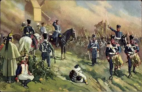 Künstler Ak Die Völkerschlacht 1813, General Bülow bei Dennewitz