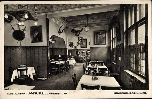 Ak Berlin, Im Restaurant Jancke, Hindenburgzimmer, Jägerstraße 19