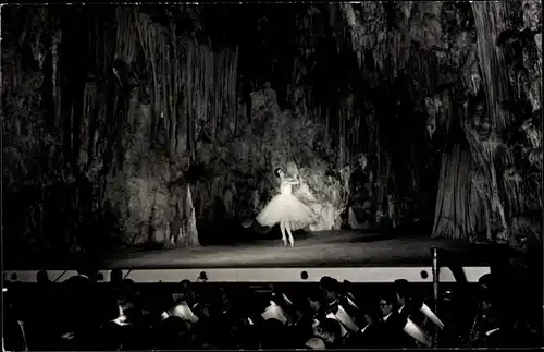 Ak Málaga Andalusien Spanien, Cueva de Nerja, Festival de Danza, Ballet de la Opera de Paris, Harfe