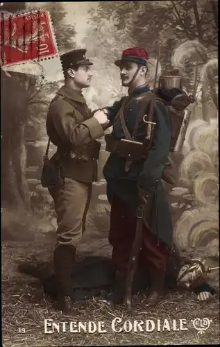 Ak Entende Cordiale, Französischer Soldat, Englischer Soldat