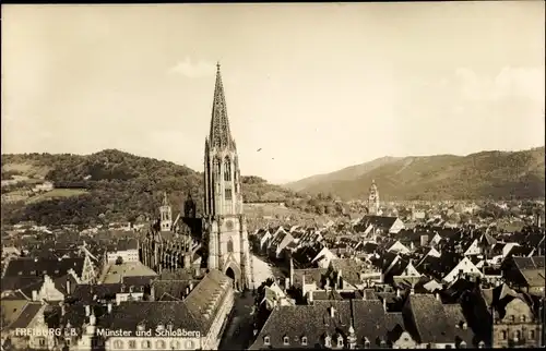 Ak Freiburg im Breisgau, Münster und Schlossberg