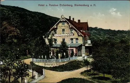 Ak Blankenburg Harz, Hotel Pension Eichenberg, Inh. A. Rost