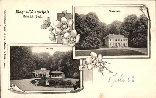 Passepartout Ak Burgsteinfurt Steinfurt in Nordrhein Westfalen, Bagno Wirtschaft, H. Buck, Wache