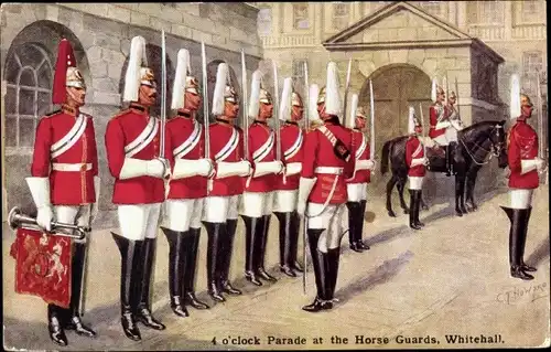 Künstler Ak Howard, C. T., London City, Four o'clock Parade at the Horse Guards, Whitehall 