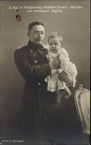 Ak Großherzog Wilhelm Ernst von Sachsen Weimar Eisenach mit Prinzessin Sophie