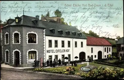 Ak Daun in der Eifel Rheinland Pfalz, Hotel Eifeler Hof, Außenansicht mit Garten
