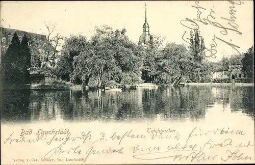 Ak Bad Lauchstädt Sachsen Anhalt, Teichgarten, Stadtbild