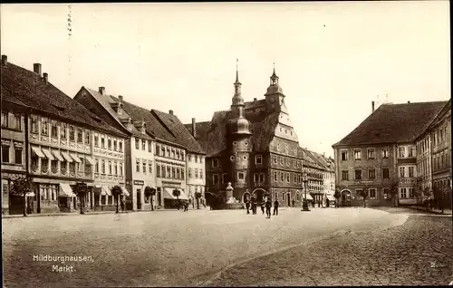 Ak Hildburghausen im Tal der Werra Thüringen, Marktplatz