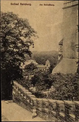 Ak Bernburg an der Saale, Am Schlossberg