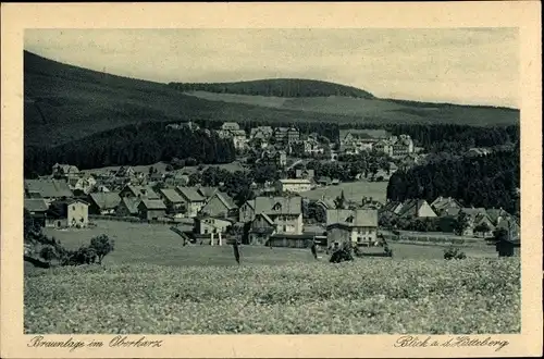 Ak Braunlage im Oberharz, Panorama mit Hütteberg
