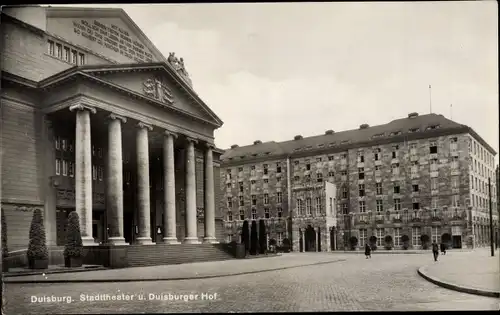 Ak Duisburg im Ruhrgebiet, Stadttheater mit Duisburger Hof