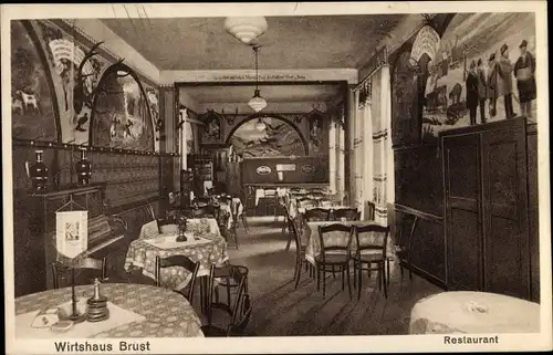 Ak Berlin, Im Wirtshaus Brust, Mauerstraße 94 Ecke Friedrichstraße, Restaurant