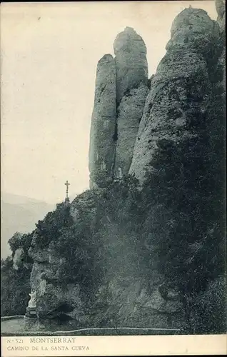 Ak Berg Montserrat Katalonien, Camino de la Santa Cueva