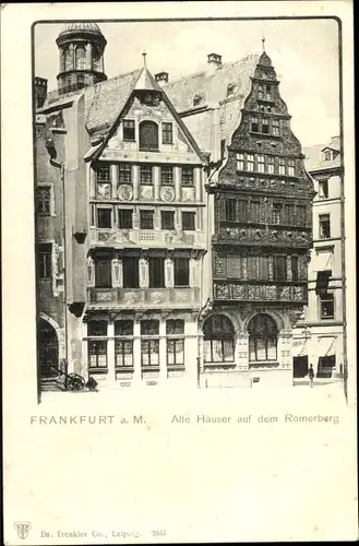 Ak Frankfurt am Main, Alte Häuser auf dem Römerberg