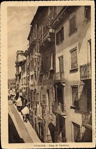 Ak Verona Veneto, Casa di Giulietta, Wohnhaus von Julia, Geschäfte