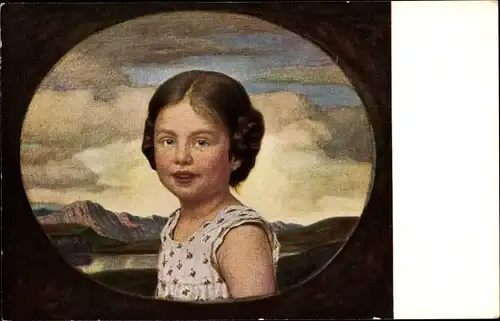 Künstler Ak Zumbusch, Ludwig von, Münchner Kindl, Portrait von einem Mädchen