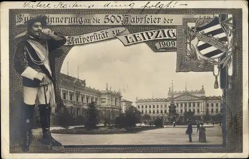 Ak Leipzig in Sachsen, 500. Jahrfeier der Universität 1909, Wappen