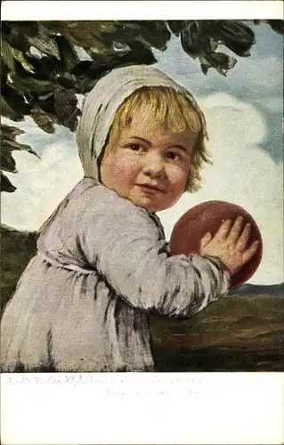 Künstler Ak Zumbusch, Ludwig von, Kind mit dem Ball