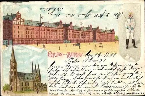 Litho Berlin Mitte, Kasernement der Garde Kurassiere, Kirche