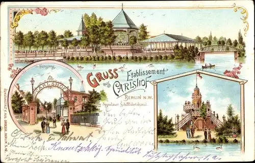 Litho Berlin Spandau, Etablissement Carlshof, Schifffahrtskanal