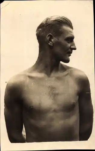 Foto Ak Boxer, freier Oberkörper, Portrait