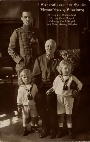 Ak 3 Generationen d. Hauses Braunschweig Lüneburg, Herzog Ernst August, Herzog von Cumberland
