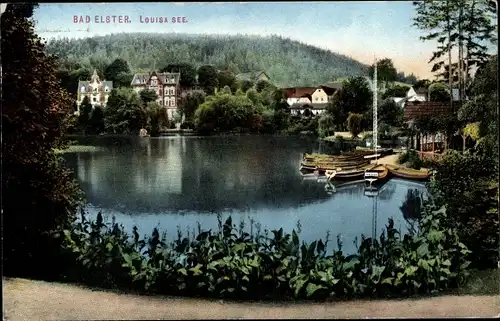 Ak Bad Elster im Vogtland, Blick auf den Louisa See