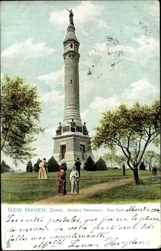 Ak New Haven Connecticut USA, Soldiers Monument, East Rock