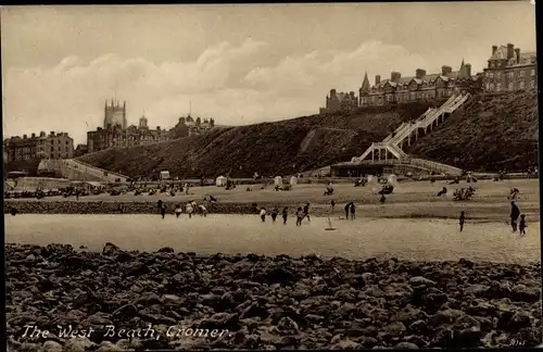 Ak Cromer Norfolk England, The West Beach