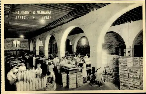 Ak Jerez de la Frontera Andalusien Spanien, Palomino & Vergara, botteling department