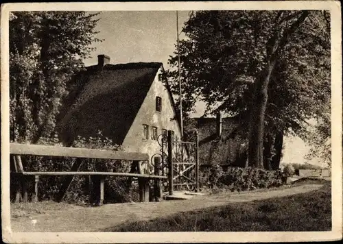 Ak Wedel in Schleswig Holstein, Wedeler Marsch, Wohnhaus, Eingangstor