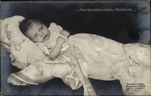 Ak Prinz Wilhelm von Preußen, Der jüngste Hohenzoller, Kinderportrait, RPH 1416