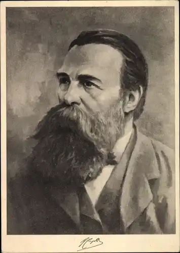 Künstler Ak Seckelmann, Hans, Philosoph und Gesellschaftstheoretiker Friedrich Engels