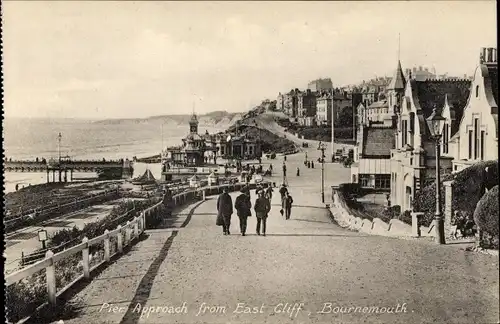 Ak Bournemouth Dorset England, Pier Approach from East Cliff
