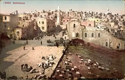 Ak Betlehem Palästina, Panoramablick auf die Stadt