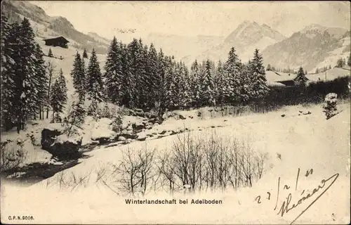 Ak Adelboden Kt. Bern Schweiz, Winterlandschaft